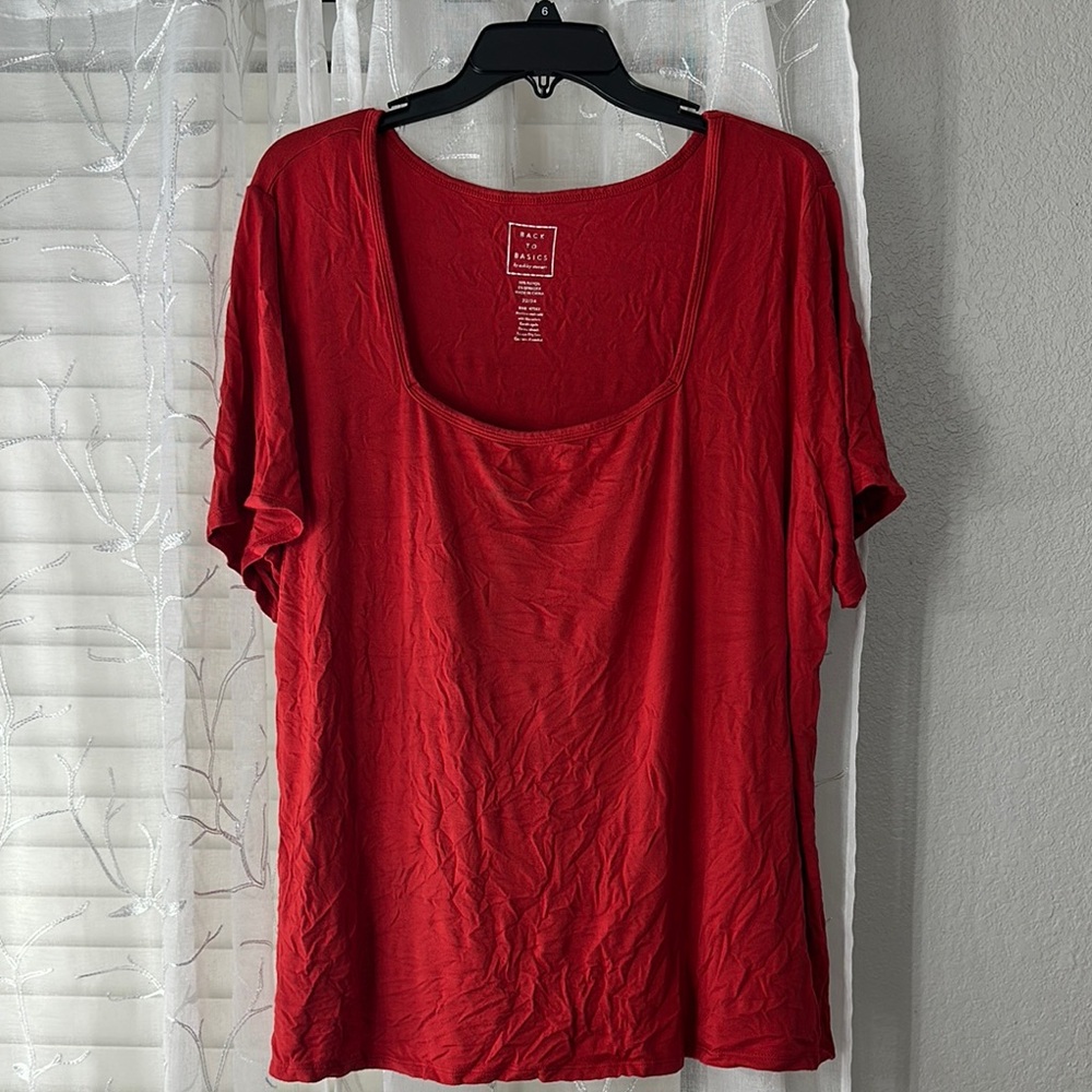 Back2Basics Red Relaxed Short Sleeve Tee